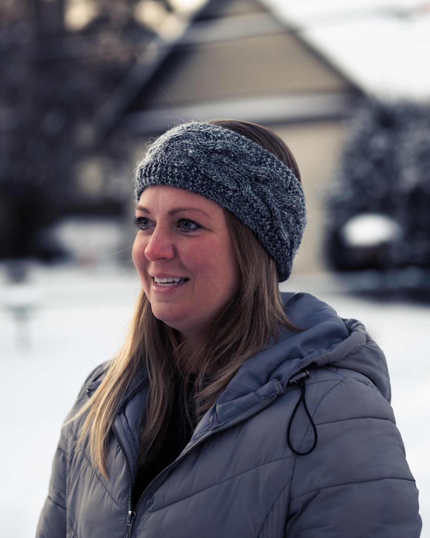 Grey woolen headband